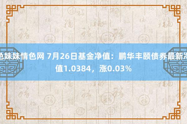 色妹妹情色网 7月26日基金净值：鹏华丰颐债券最新净值1.0384，涨0.03%