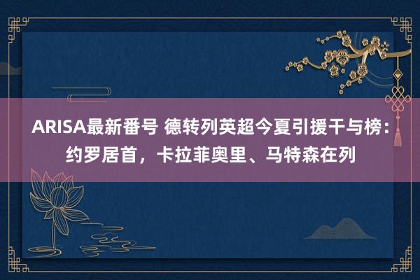 ARISA最新番号 德转列英超今夏引援干与榜：约罗居首，卡拉菲奥里、马特森在列