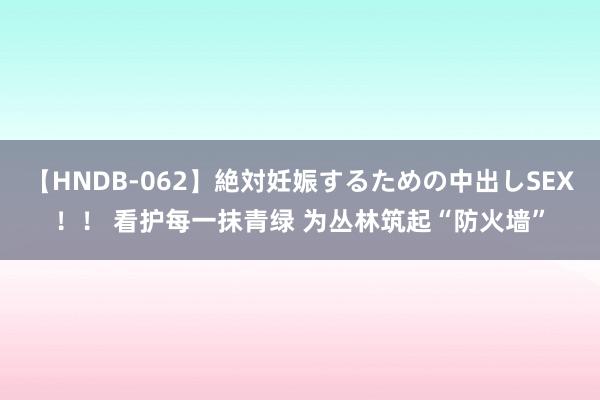 【HNDB-062】絶対妊娠するための中出しSEX！！ 看护每一抹青绿 为丛林筑起“防火墙”