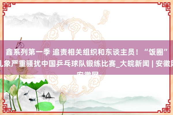 鑫系列第一季 追责相关组织和东谈主员！“饭圈”乱象严重骚扰中国乒乓球队锻练比赛_大皖新闻 | 安徽网