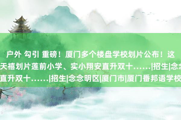 户外 勾引 重磅！厦门多个楼盘学校划片公布！这些场地赢麻了？！中骏天禧划片莲前小学、实小翔安直升双十……|招生|念念明区|厦门市|厦门番邦语学校